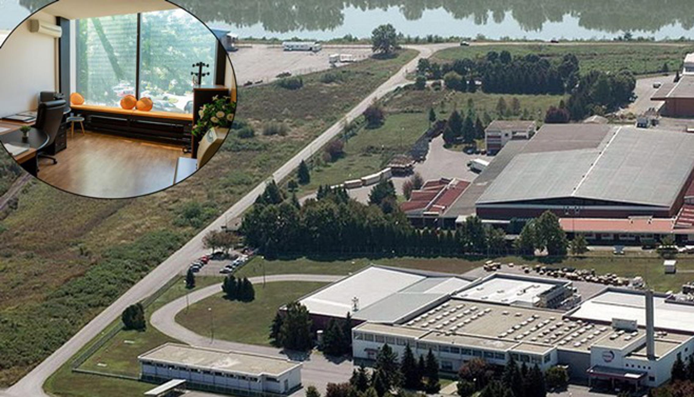 Industrijska zona Bjeliš (u krugu: Coworking prostor u Budakovoj)