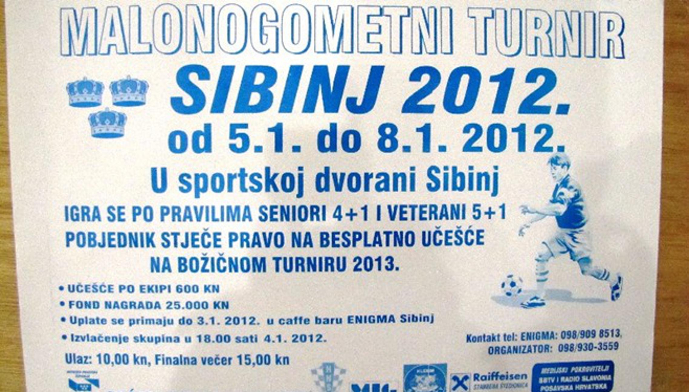 Plakat malonogometnog turnira u Sibinju