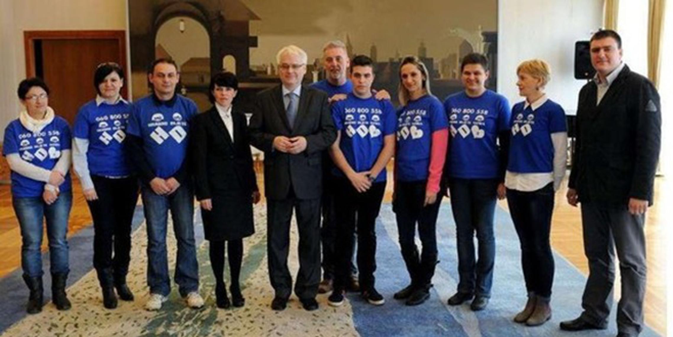 Članovi Udruge 'Hrabro dijete' kod predsjednika Ive Josipovića