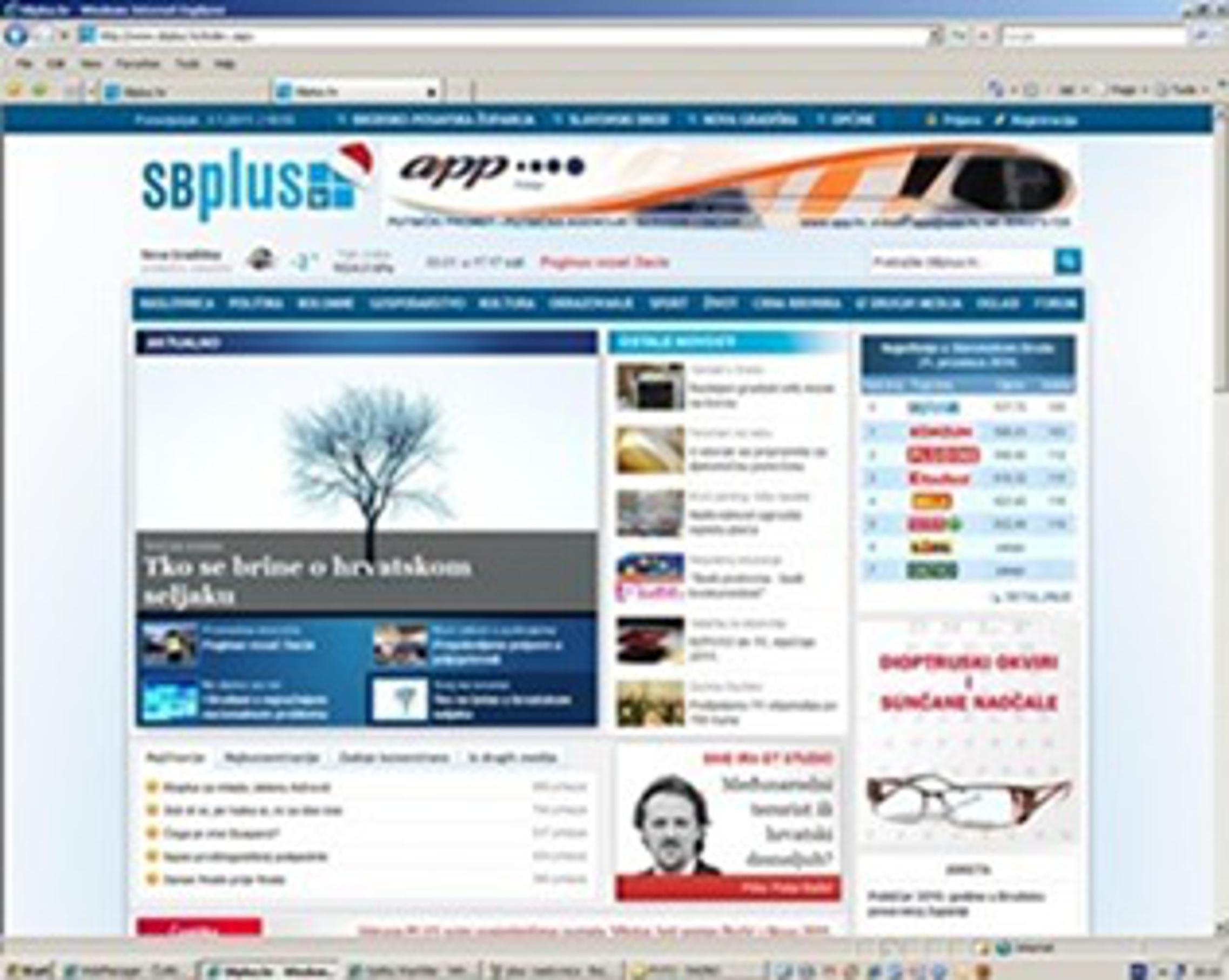 Naslovnica SBplus portala od 03. siječnja 2011. u 18:05 